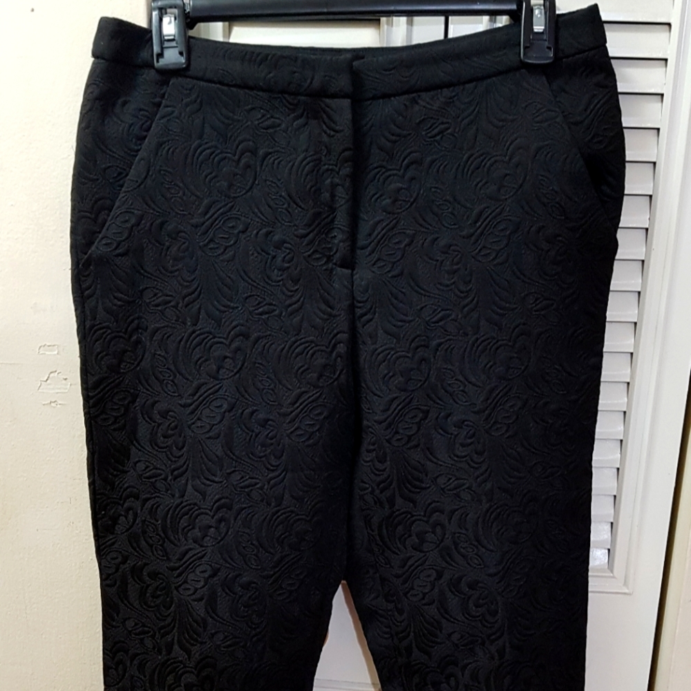 Topshop black pants with design